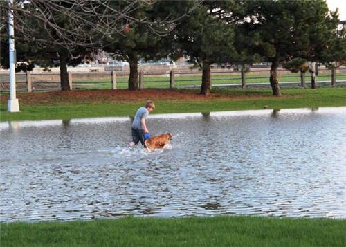 Playing in the water